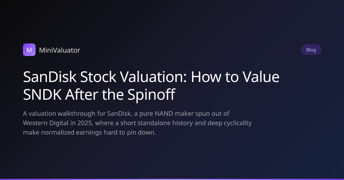 SanDisk Stock Valuation: How to Value SNDK After the Spinoff | MiniValuator