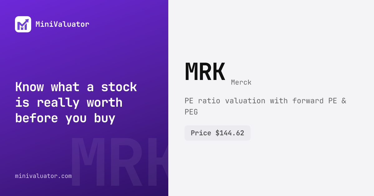 MRK Stock Valuation — Free PE Ratio Analysis & Fair Value